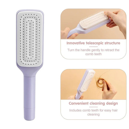 Ylora Self-Cleaning Hairbrush – Automatic Rotating & Anti-Static Comb